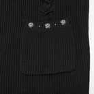 PUNK RAVE Men's Gothic Floral Embossed Button Big Pocket Lapel Fringe Cardigan