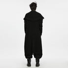PUNK RAVE Men's Gothic Floral Embossed Button Big Pocket Lapel Fringe Cardigan