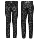 PUNK RAVE Men's Gothic Floral Embroidered Buckle Pants