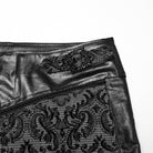 PUNK RAVE Men's Gothic Floral Embroidered Buckle Pants