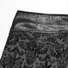 PUNK RAVE Men's Gothic Floral Embroidered Buckle Pants