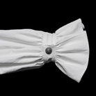 PUNK RAVE Men's Gothic Floral Embroidered Pleated Ruffled Stand Collar Shirt White