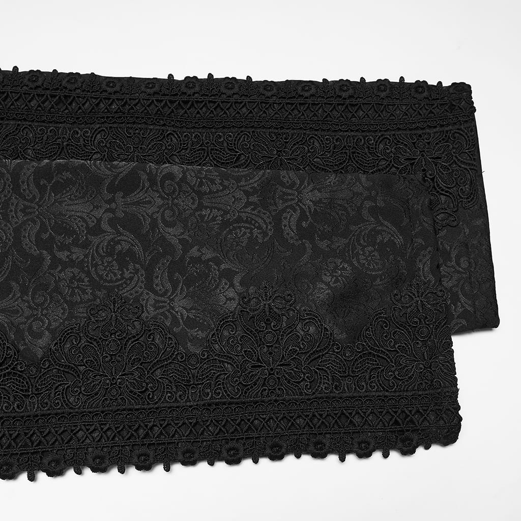 PUNK RAVE Men's Gothic Floral Jacquard Decal Pants