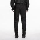 PUNK RAVE Men's Gothic Floral Jacquard Decal Pants