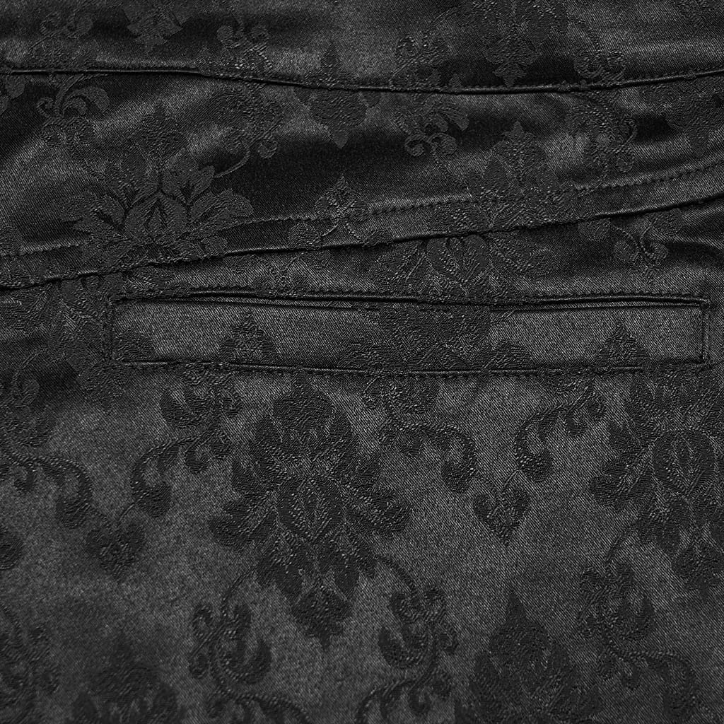 PUNK RAVE Men's Gothic Floral Jacquard Double-breasted Pants
