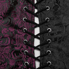 PUNK RAVE Men's Gothic Floral Jacquard Lace-up Black Red Vest