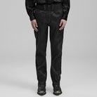 PUNK RAVE Men's Gothic Floral Jacquard Pants