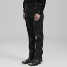 PUNK RAVE Men's Gothic Floral Jacquard Pants