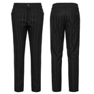 PUNK RAVE Men's Gothic High-waisted Striped Suit Pants Black