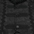 PUNK RAVE Men's Gothic Jacquard Chained Lapel Long Vest Black