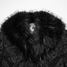 PUNK RAVE Men's Gothic Jacquard Fuax Fur Collar Coat
