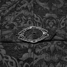 PUNK RAVE Men's Gothic Jacquard Fuax Fur Collar Coat