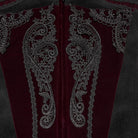 PUNK RAVE Men's Gothic Lace Applique Front Zipper Stand Collar Vest Black-Red