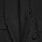 PUNK RAVE Men's Gothic Lace Applique Lapel Long Waistcoat