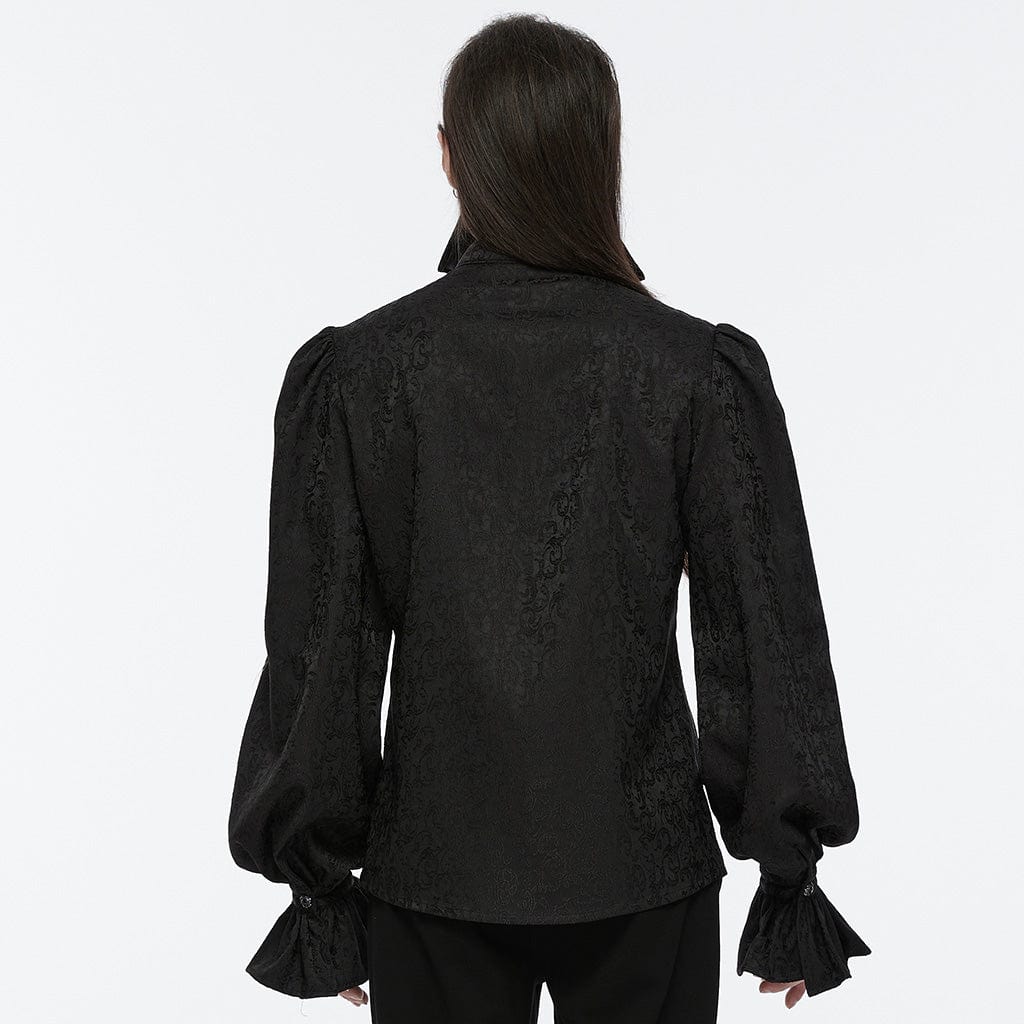 PUNK RAVE Men's Gothic Lace-up Bubble Sleeved Shirt