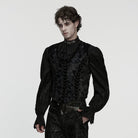 PUNK RAVE Men's Gothic Lace-up Buckle-up Strap Vest