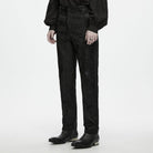 PUNK RAVE Men's Gothic Lace-up Jacquard Patchwork Pants