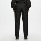 PUNK RAVE Men's Gothic Lace-up Jacquard Patchwork Pants