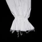 PUNK RAVE Men's Gothic Lace-up Ruffled Bishop Sleeved Shirt White