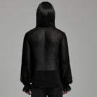PUNK RAVE Men's Gothic Lantern Sleeved Lace-up Sheer Chiffon Shirt