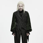 PUNK RAVE Men's Gothic Lapel Jacquard Asymmetric Tailcoat Vest