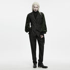 PUNK RAVE Men's Gothic Lapel Jacquard Asymmetric Tailcoat Vest