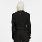 PUNK RAVE Men's Gothic Mock Neck Back Zipper Long Sleeve Top