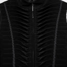 PUNK RAVE Men's Gothic Pleated Stand Collar Swallow-tailed Vest Black