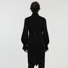 PUNK RAVE Men's Gothic Pleated Stand Collar Swallow-tailed Vest Black