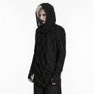 PUNK RAVE Men's Gothic Ripped Hooded Top