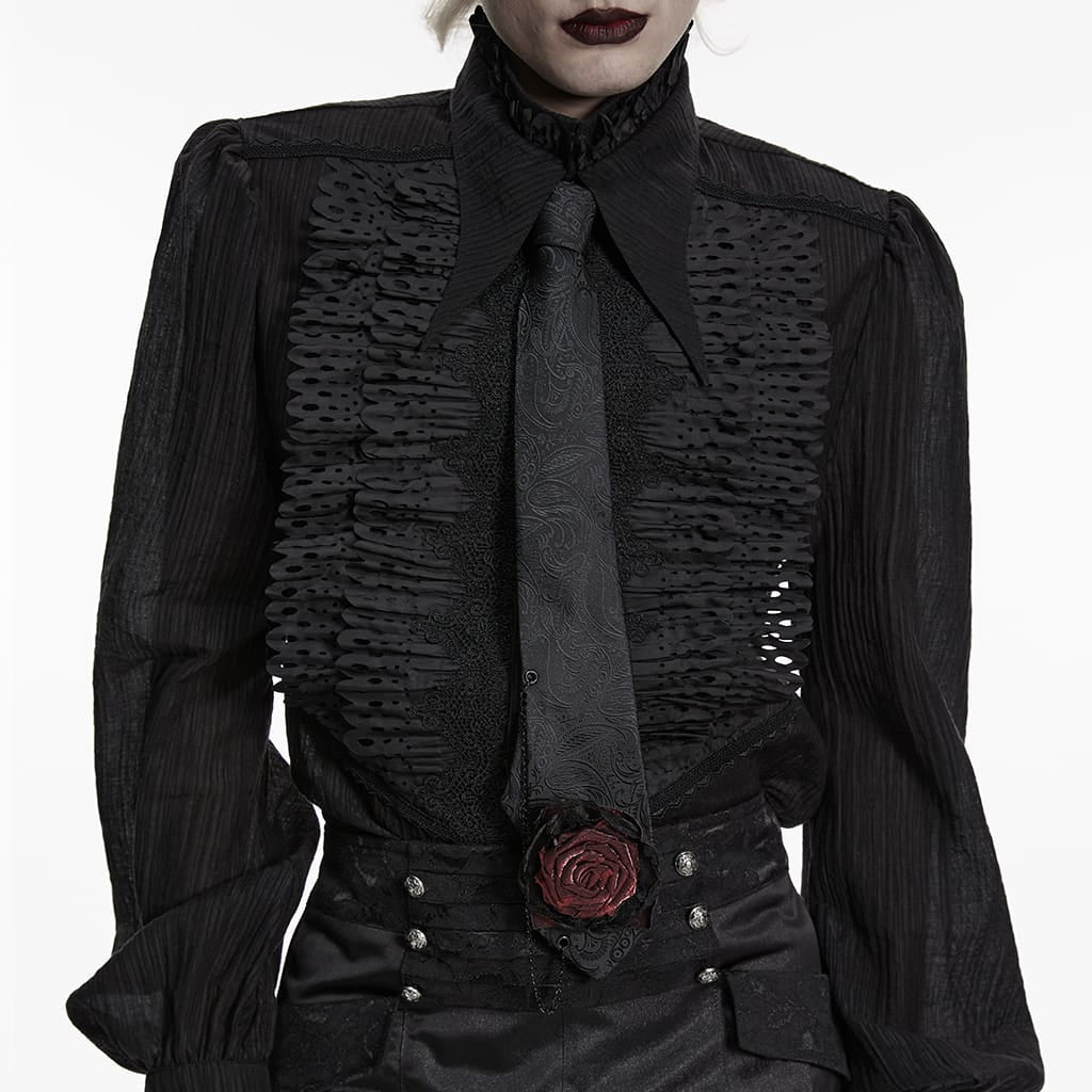 PUNK RAVE Men's Gothic Rose Chained Tie