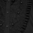 PUNK RAVE Men's Gothic Ruffled Stand Collar Puff Long Sleeved Shirt
