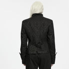 PUNK RAVE Men's Gothic Single-breasted Jacquard Stand Collar Jacket