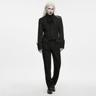 PUNK RAVE Men's Gothic Single-breasted Jacquard Stand Collar Jacket