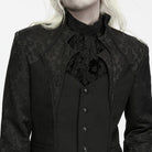 PUNK RAVE Men's Gothic Single-breasted Jacquard Stand Collar Jacket