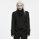 PUNK RAVE Men's Gothic Single-breasted Jacquard Stand Collar Jacket