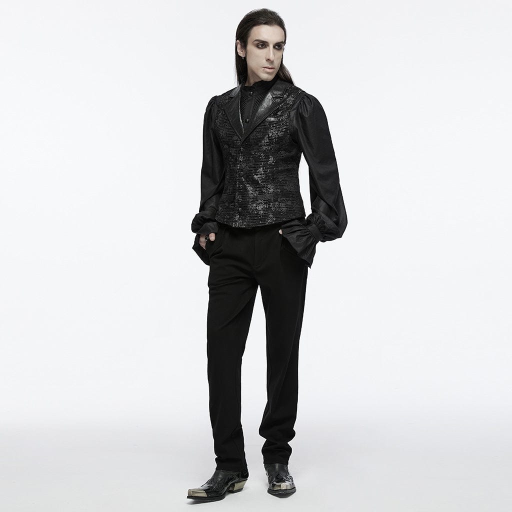 PUNK RAVE Men's Gothic Skull Buckle-up Waistcoat