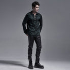 PUNK RAVE Men's Gothic Snakeskin Strappy Shirts