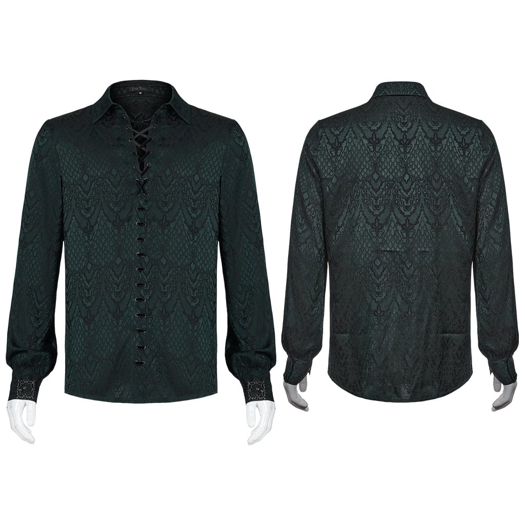 PUNK RAVE Men's Gothic Snakeskin Strappy Shirts