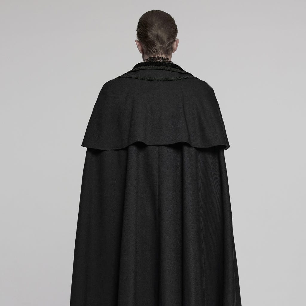 PUNK RAVE Men's Gothic Stand Collar Frog Witchy Coat