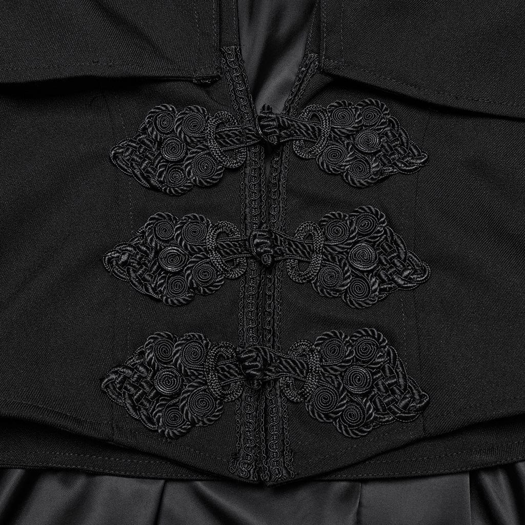 PUNK RAVE Men's Gothic Stand Collar Frog Witchy Coat
