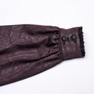 PUNK RAVE Men's Gothic Stand Collar Plunging Rose Shirt Red