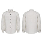 PUNK RAVE Men's Gothic Straps Puff Sleeved Shirt