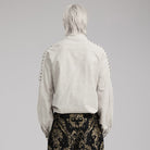 PUNK RAVE Men's Gothic Straps Puff Sleeved Shirt