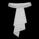 PUNK RAVE Men's Gothic Turn-down Collar Puff Sleeved Shirt with Detachable Necktie White