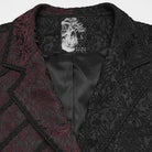 PUNK RAVE Men's Gothic Two‑Tone Lapel Jacquard Asymmetric Tailcoat Vest
