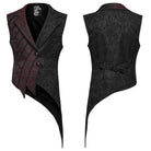 PUNK RAVE Men's Gothic Two‑Tone Lapel Jacquard Asymmetric Tailcoat Vest