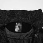 PUNK RAVE Men's Gothic Velvet Chain Stand Collar Long Cloak Black