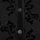 PUNK RAVE Men's Gothic Velvet Ruffled Mock Neck Lantern Sleeve Shirt Black