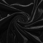 PUNK RAVE Men's Gothic Velvet Ruffled Mock Neck Lantern Sleeve Shirt Black